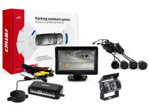 Zestaw czujników parkowania TFT01 4,3 z kamerą HD-501-IR 4 sensory czarne