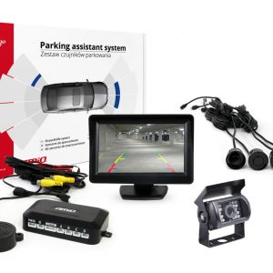 Zestaw czujników parkowania TFT01 4,3 z kamerą HD-501-IR 4 sensory czarne