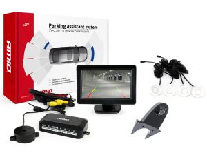 Zestaw czujników parkowania TFT01 4,3 z kamerą HD-502-IR 4 sensory białe