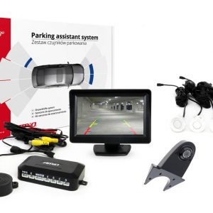 Zestaw czujników parkowania TFT01 4,3 z kamerą HD-502-IR 4 sensory białe